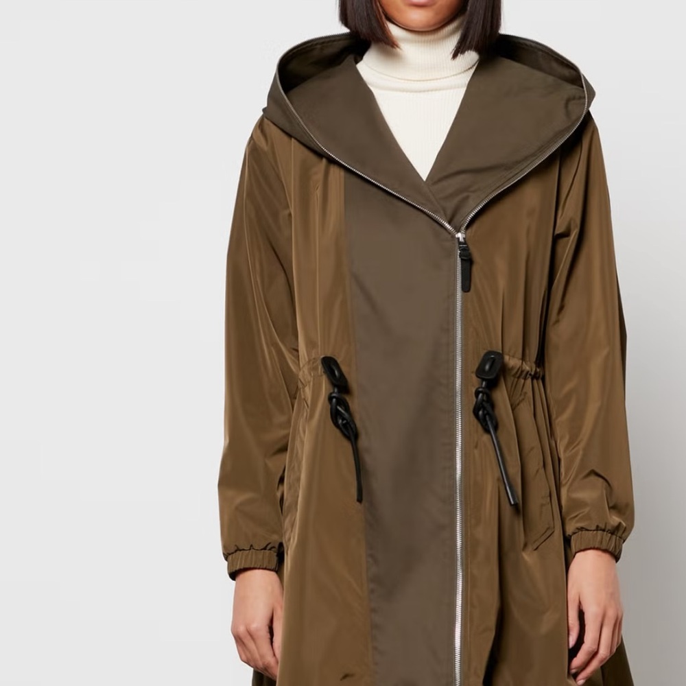 MACKAGE Womens Dove Hooded Water-Resistant/Repellent Rain Coat Trench in Olive